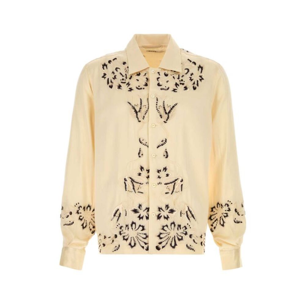 Bode Men Cream Satin Phantasm Shirt
